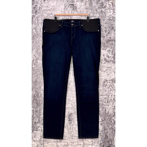 Paige Jeans 34 Womens Skyline Skinny Leg Dark Blue Wash Maternity - Picture 1 of 9